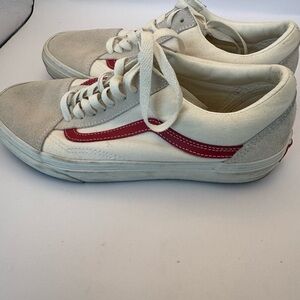 Vans Men’s Size 8/Wmn  9.5 Unisex Vintage Cream Lace Up Sneaker Athletic Shoes